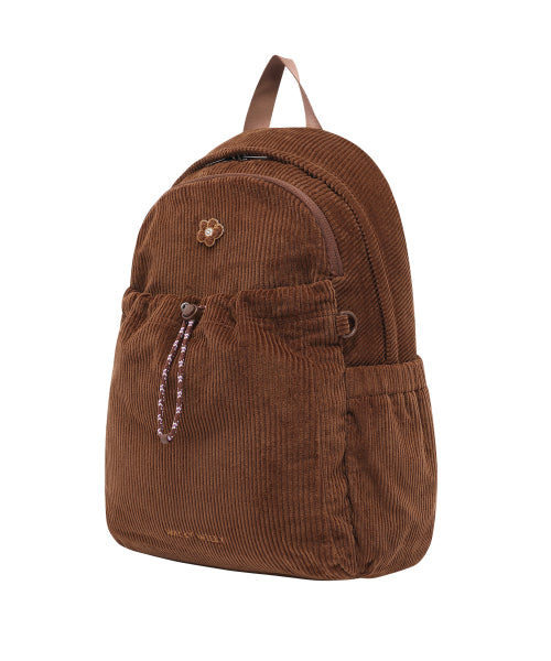 LILY PATCH CORDUROY BACKPACK #GISELLE同款! - 2 COLORS BROWN