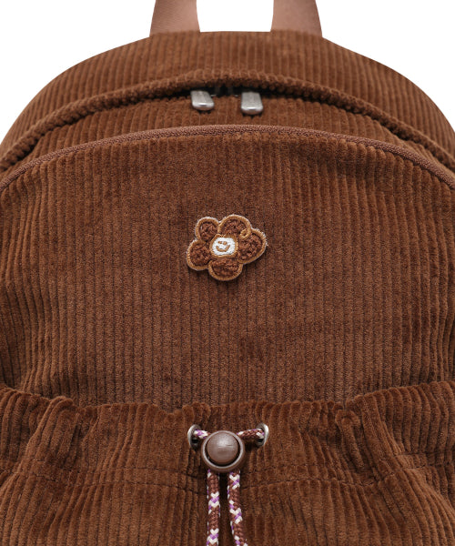 LILY PATCH CORDUROY BACKPACK #GISELLE同款! - 2 COLORS BROWN