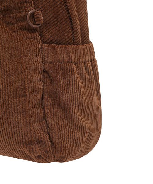 LILY PATCH CORDUROY BACKPACK #GISELLE同款! - 2 COLORS BROWN
