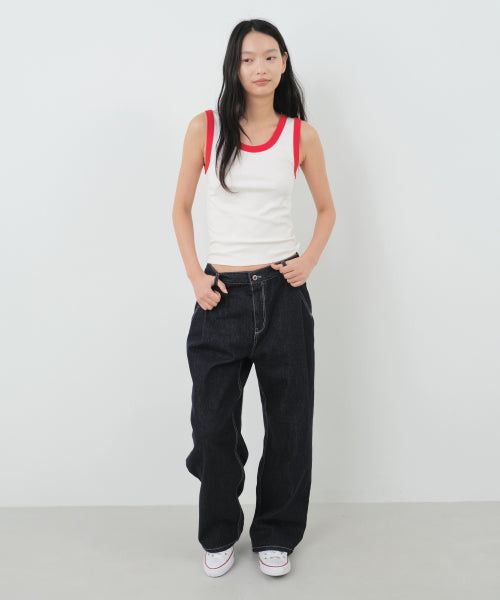 COTTON COLOR BLOCK SLEEVELESS - 3 COLORS