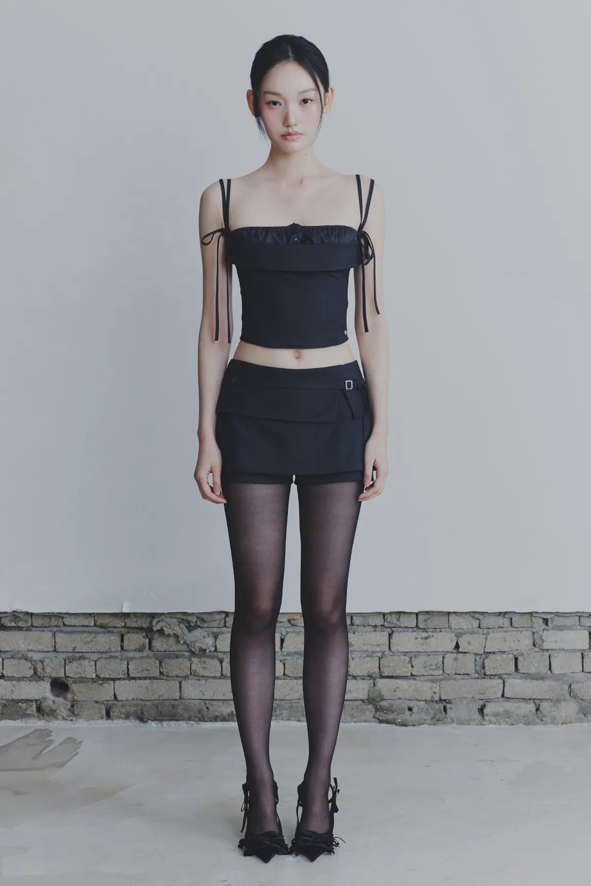 HEART RIBBON TOP charcoal