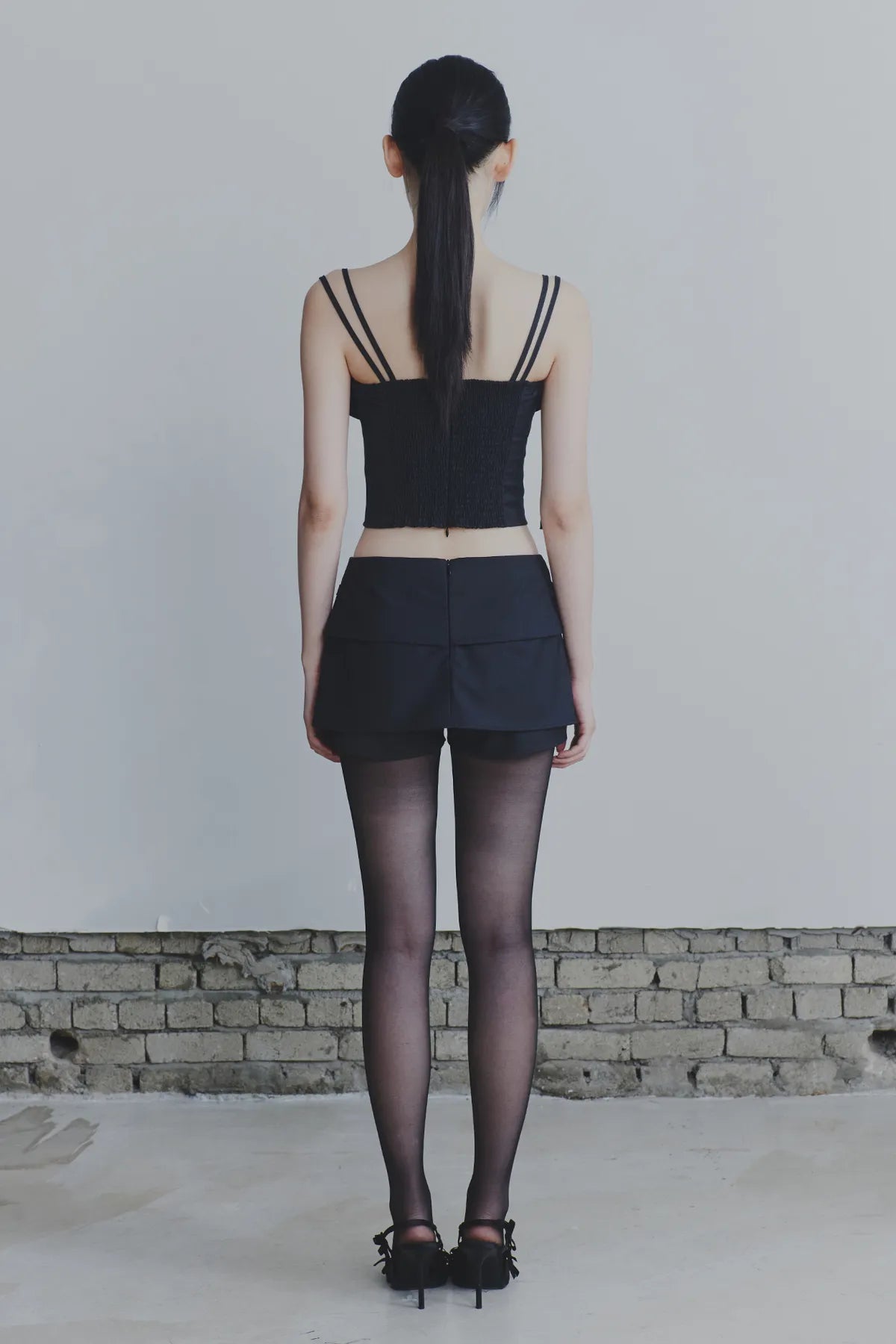 HEART RIBBON TOP charcoal