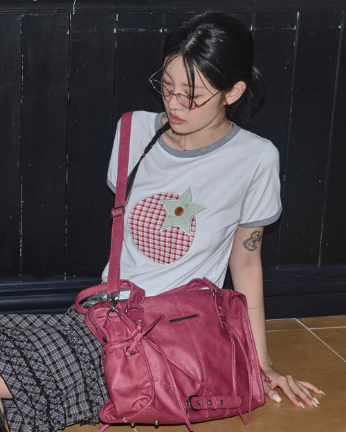 BELTED WASHED BAG F25QE990 - 5 COLORS RED