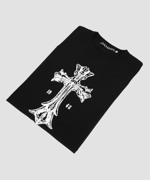 TEE CROSS GRAPHIC T-SHIRT - 2 COLORS BLACK