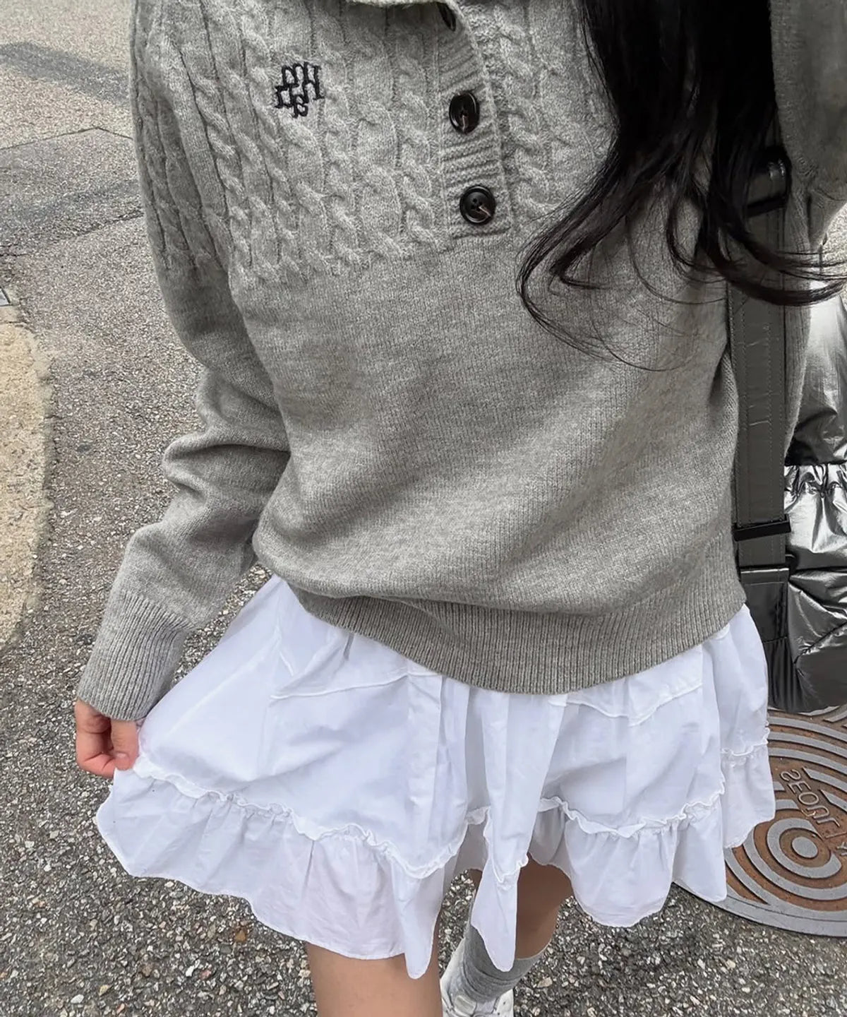 CABLE HALF OPEN HOOD KNIT - 4 COL