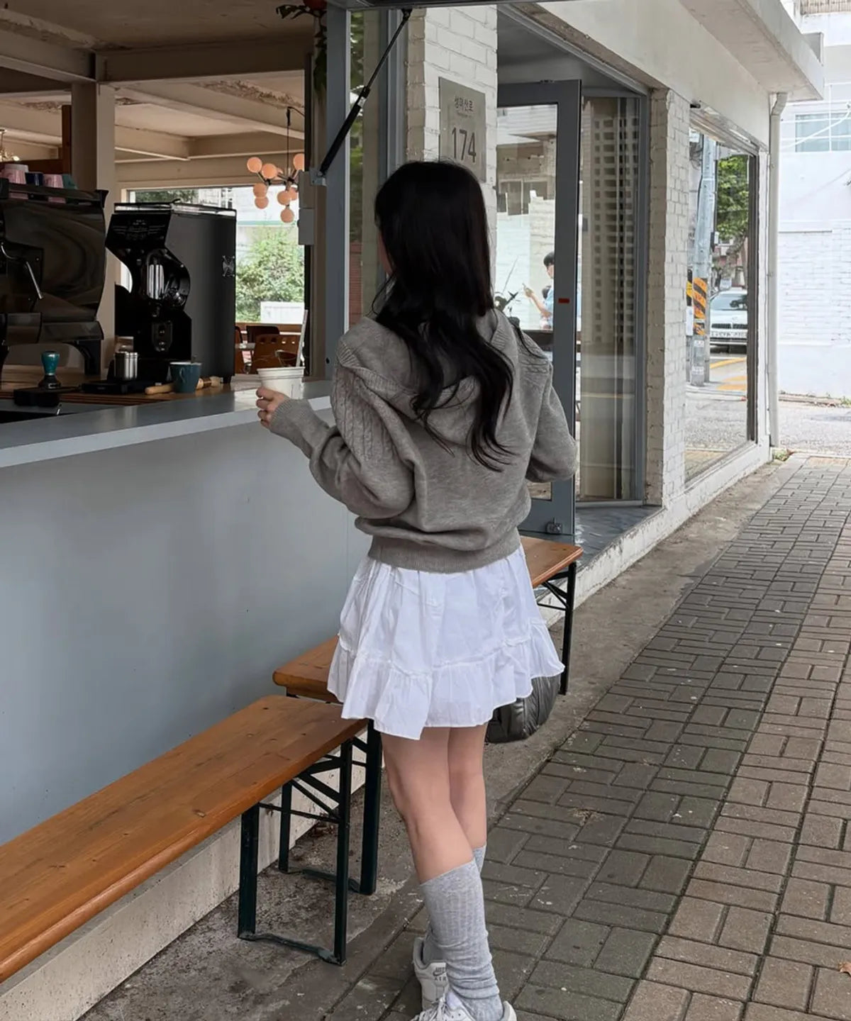 CABLE HALF OPEN HOOD KNIT - 4 COL