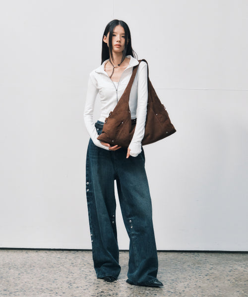 MAREN SHOULDER BAG - 5 COLORS SUEDE DARK BROWN