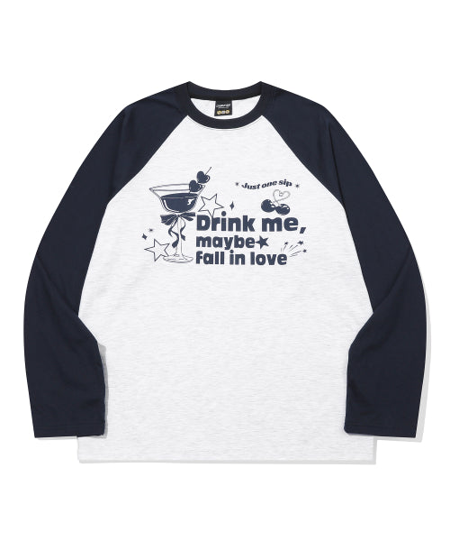 CHERRY RAGLAN LONG SLEEVE NAVY