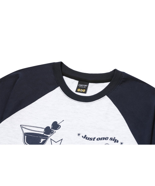 CHERRY RAGLAN LONG SLEEVE NAVY