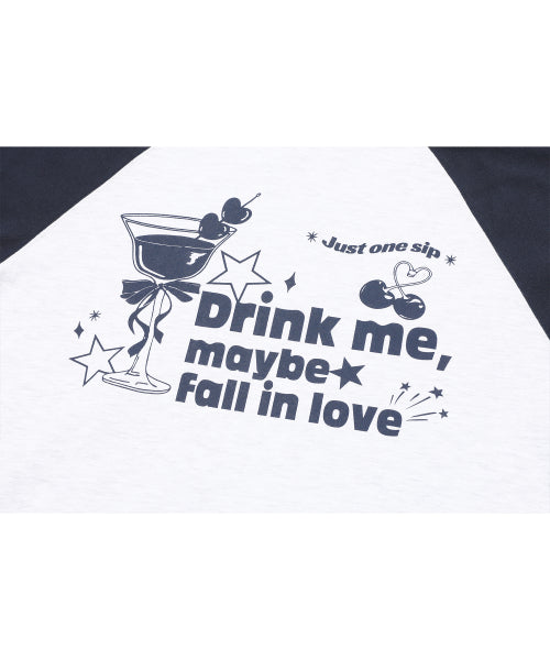 CHERRY RAGLAN LONG SLEEVE NAVY