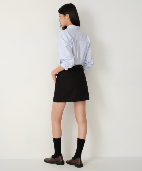 WOMENS SYNTHETIC SUEDE MINI SKIRT #韓韶禧同款! - 2 COLORS BLACK