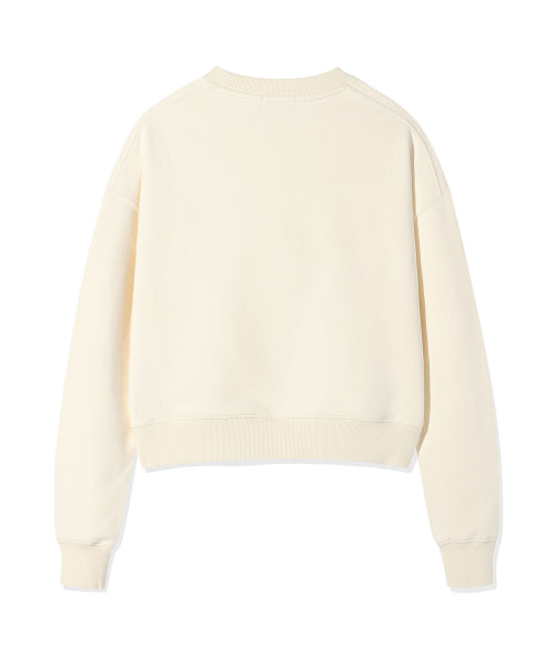 BIG LILY GRAPHIC CROP SWEATSHIRT #GISELLE同款! - 3 COLORS CREAM