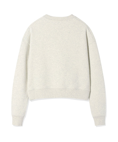 BIG LILY GRAPHIC CROP SWEATSHIRT #GISELLE同款! - 3 COLORS CREAM