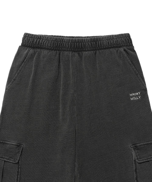 JERSEY DENIM WASHED CARGO PANTS #GISELLE同款! - 3 COLORS GREY