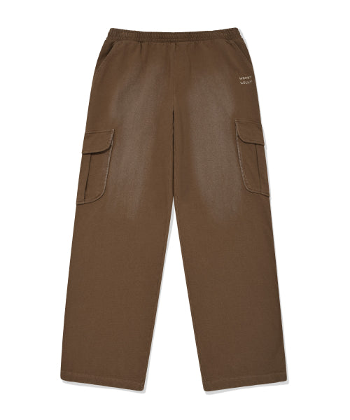 JERSEY DENIM WASHED CARGO PANTS #GISELLE同款! - 3 COLORS BROWN