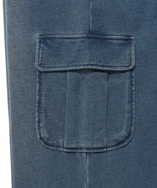 JERSEY DENIM WASHED CARGO PANTS #GISELLE同款! - 3 COLORS BLUE
