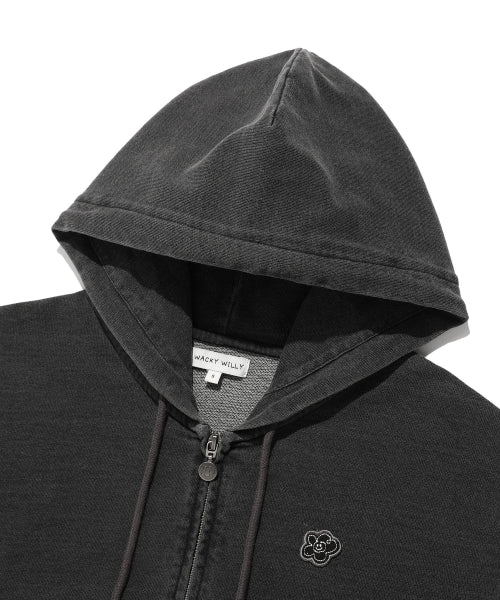 DENIM WASHED CROP HOOD ZIP-UP #GISELLE同款! - 3 COLORS GREY