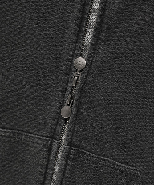 DENIM WASHED CROP HOOD ZIP-UP #GISELLE同款! - 3 COLORS GREY