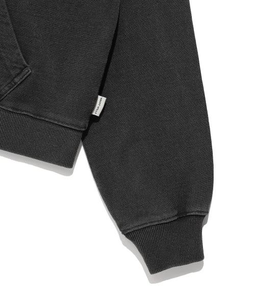 DENIM WASHED CROP HOOD ZIP-UP #GISELLE同款! - 3 COLORS GREY