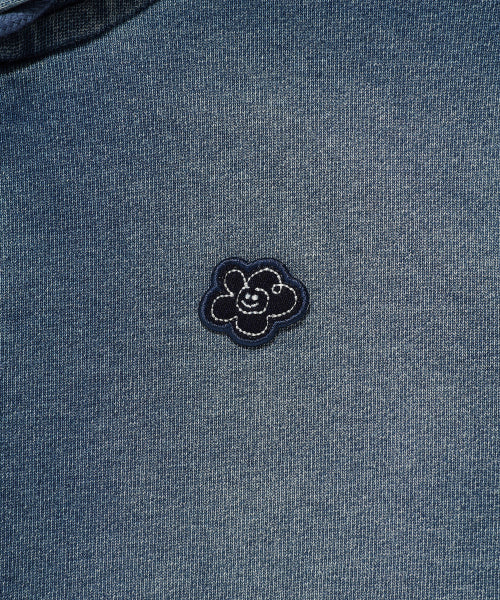 DENIM WASHED CROP HOOD ZIP-UP #GISELLE同款! - 3 COLORS BLUE