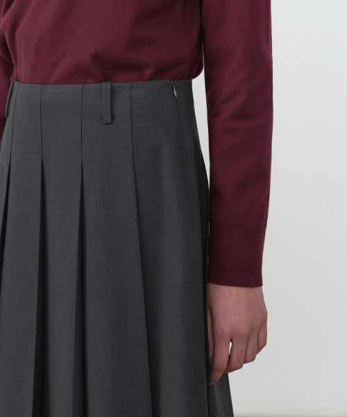 WOMENS PLEATS KNEE LENGTH SKIRT #韓韶禧同款! - 2 COLORS GREY
