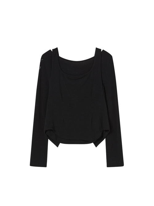 LAYERED L/S BLACK - 2 COLORS