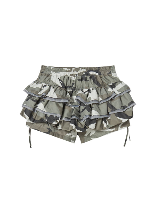 BALLOON FRILL SKIRTPANTS KHAKI - 2 COLORS