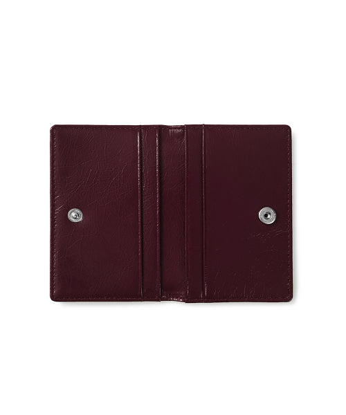 CRINKLE SOFT CARD CASE DEEP CHERRY AS SHOWN