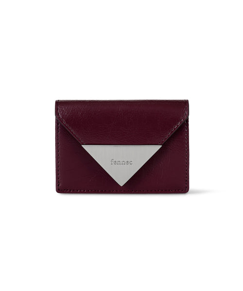 CRINKLE TRIANGLE TRIPLE WALLET DEEP CHERRY AS SHOWN