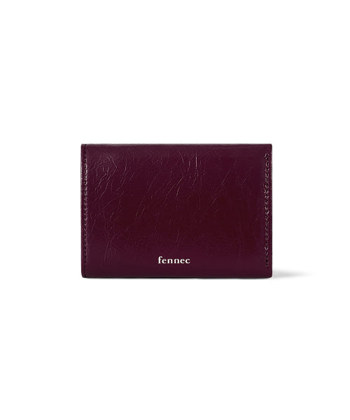 CRINKLE TRIANGLE TRIPLE WALLET DEEP CHERRY AS SHOWN