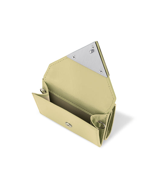 CRINKLE TRIANGLE TRIPLE WALLET SOFT OLIVE