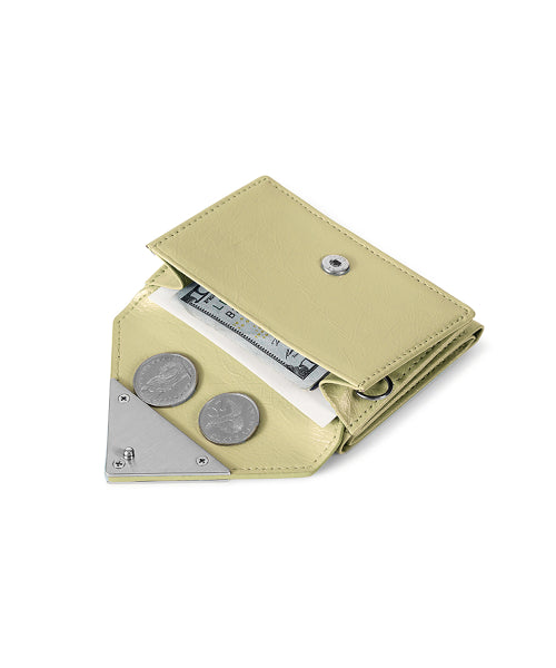 CRINKLE TRIANGLE TRIPLE WALLET SOFT OLIVE