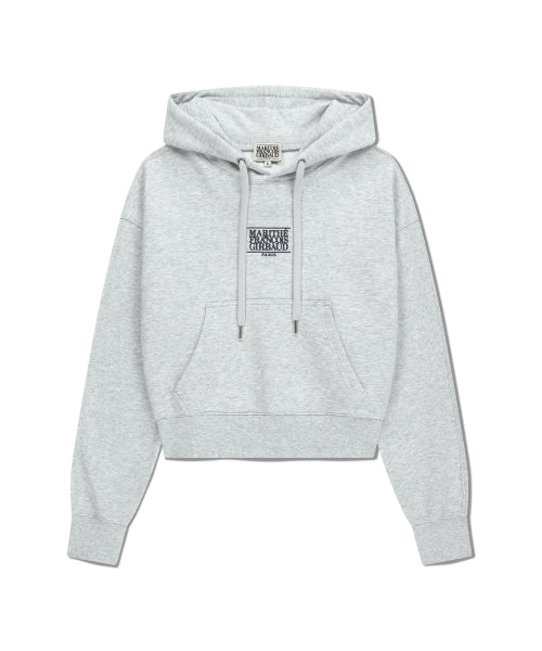W SMALL CLASSIC LOGO CROP HOODIE LIGHT HEATHER - 2 COLORS GREY
