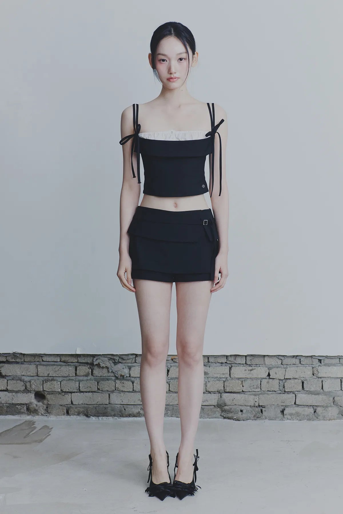 HEART RIBBON TOP black #KARINA同款!