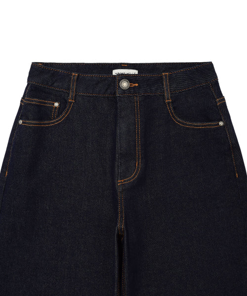 SEMI WIDE DENIM PANTS #GISELLE同款! - 3 COLORS INDIGO