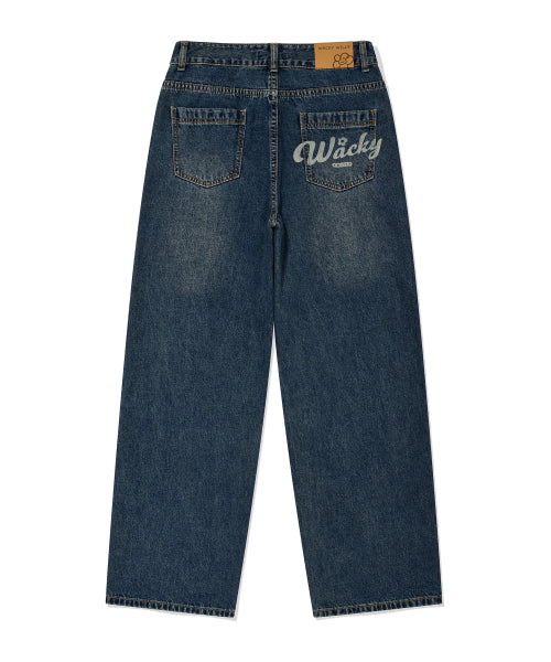 SEMI WIDE DENIM PANTS #GISELLE同款! - 3 COLORS BLUE