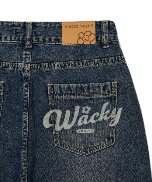 SEMI WIDE DENIM PANTS #GISELLE同款! - 3 COLORS BLUE