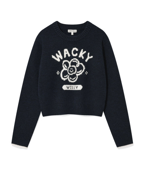 BIG LILY GRAPHIC PULLOVER #GISELLE同款! - 3 COLORS NAVY
