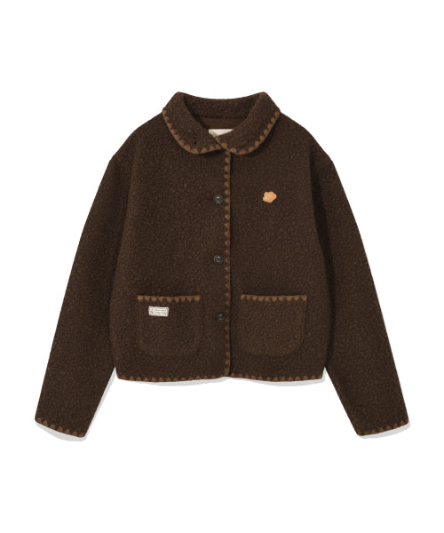 SHEARLING STITCH JACKET #GISELLE同款! - 2 COLORS BROWN