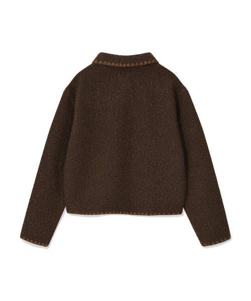 SHEARLING STITCH JACKET #GISELLE同款! - 2 COLORS BROWN