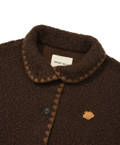 SHEARLING STITCH JACKET #GISELLE同款! - 2 COLORS BROWN