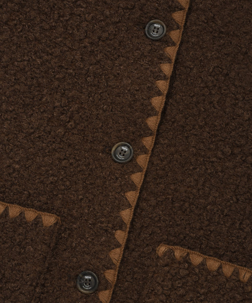 SHEARLING STITCH JACKET #GISELLE同款! - 2 COLORS BROWN