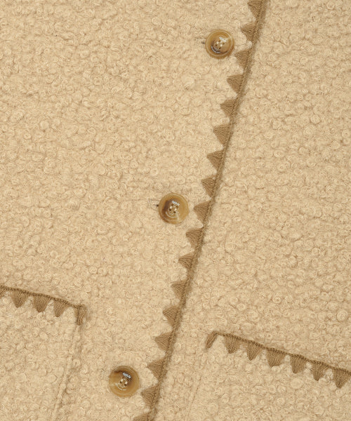 SHEARLING STITCH JACKET #GISELLE同款! - 2 COLORS BEIGE