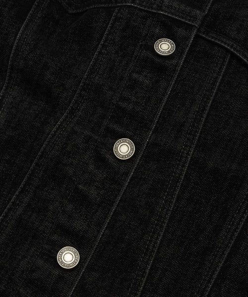 VELVET DENIM TRUCKER JACKET #GISELLE同款! BLACK