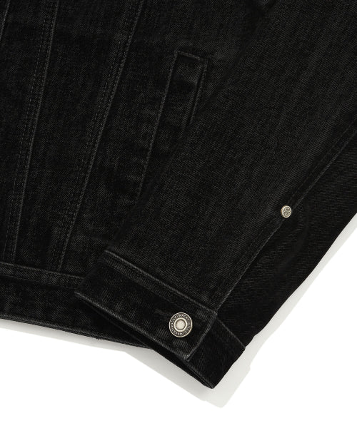 VELVET DENIM TRUCKER JACKET #GISELLE同款! BLACK