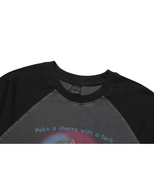 CHERRY RAGLAN PIGMENT LONG SLEEVE - 2 COLORS BLACK