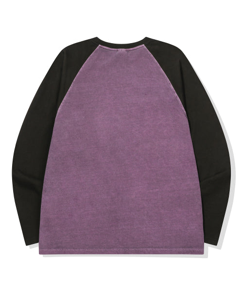 CHERRY RAGLAN PIGMENT LONG SLEEVE - 2 COLORS PURPLE
