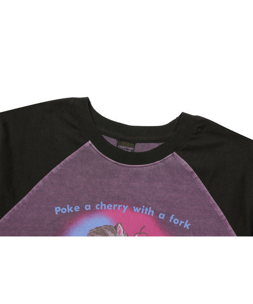 CHERRY RAGLAN PIGMENT LONG SLEEVE - 2 COLORS PURPLE