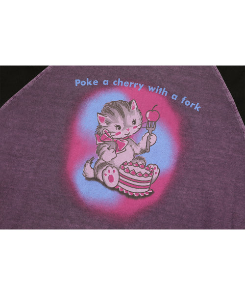 CHERRY RAGLAN PIGMENT LONG SLEEVE - 2 COLORS PURPLE
