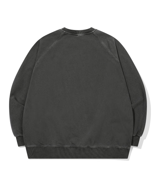HAPPY RAGLAN PIGMENT SWEATSHIRT SMOKE BLACK